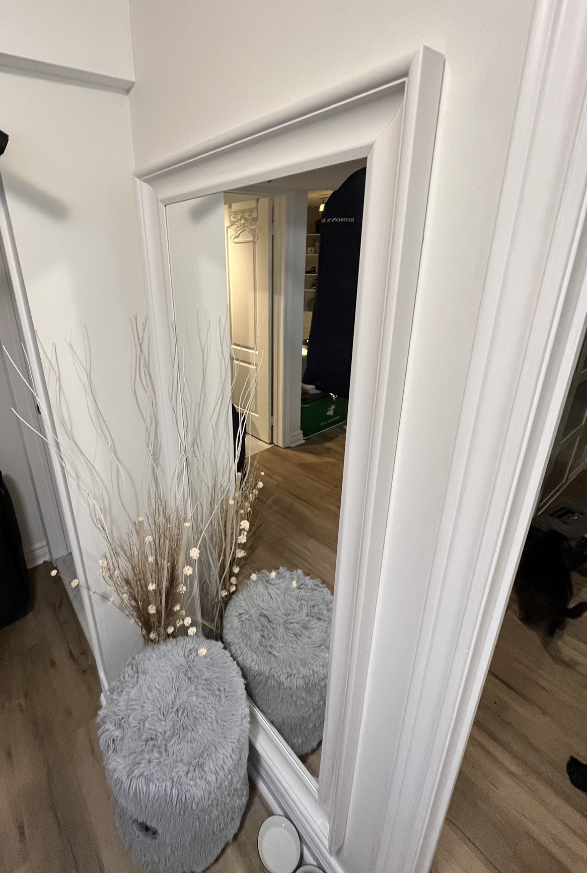 Ikea mirror with white frame