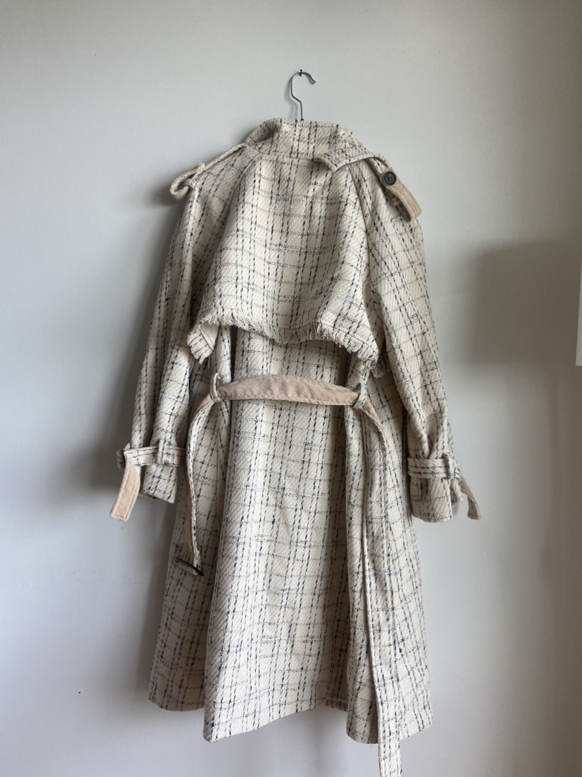 Beige plaid long coat - brand new - photo 2