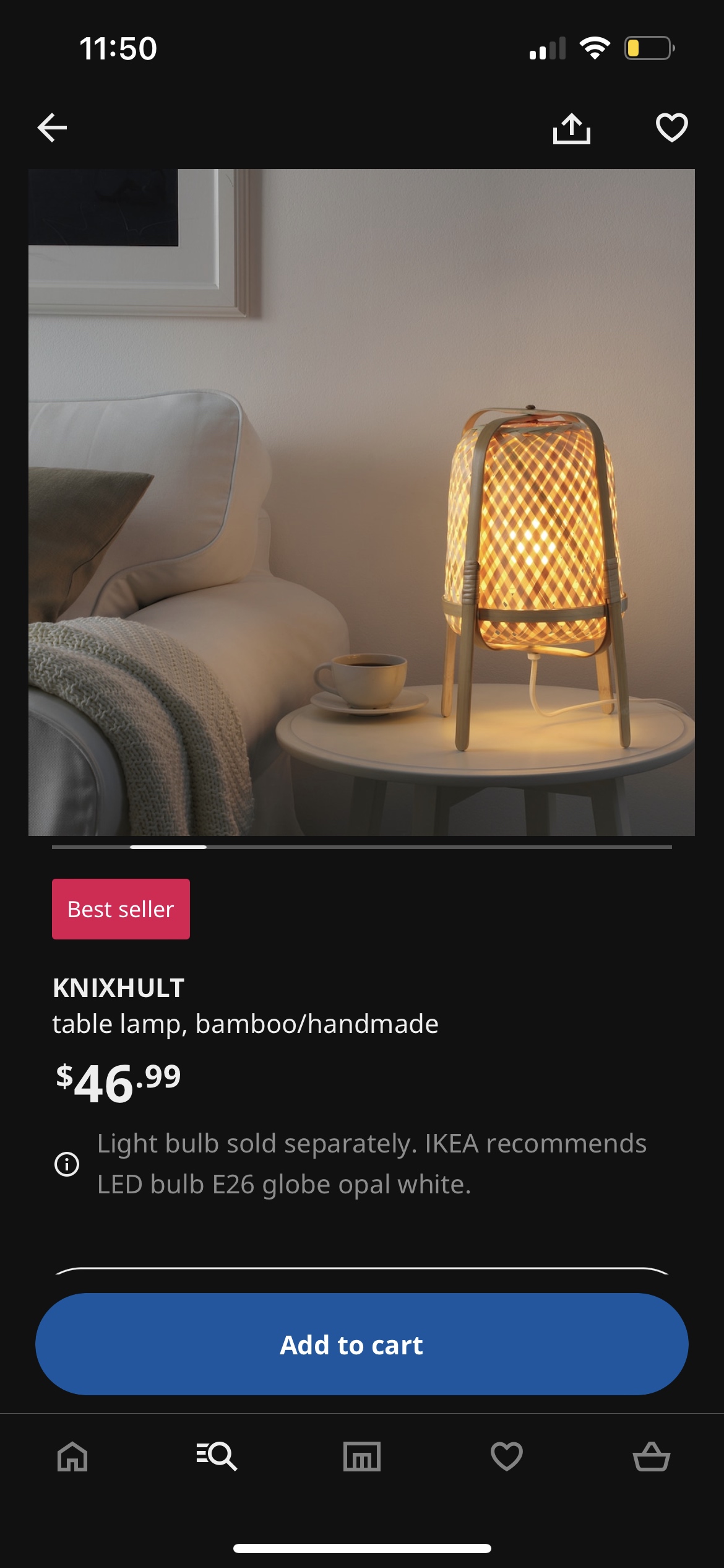 IKEA bamboo table lamp