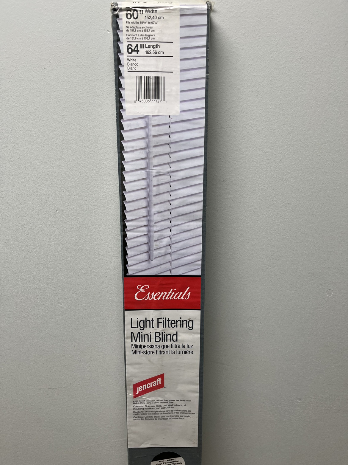 60x64 inch white mini blinds