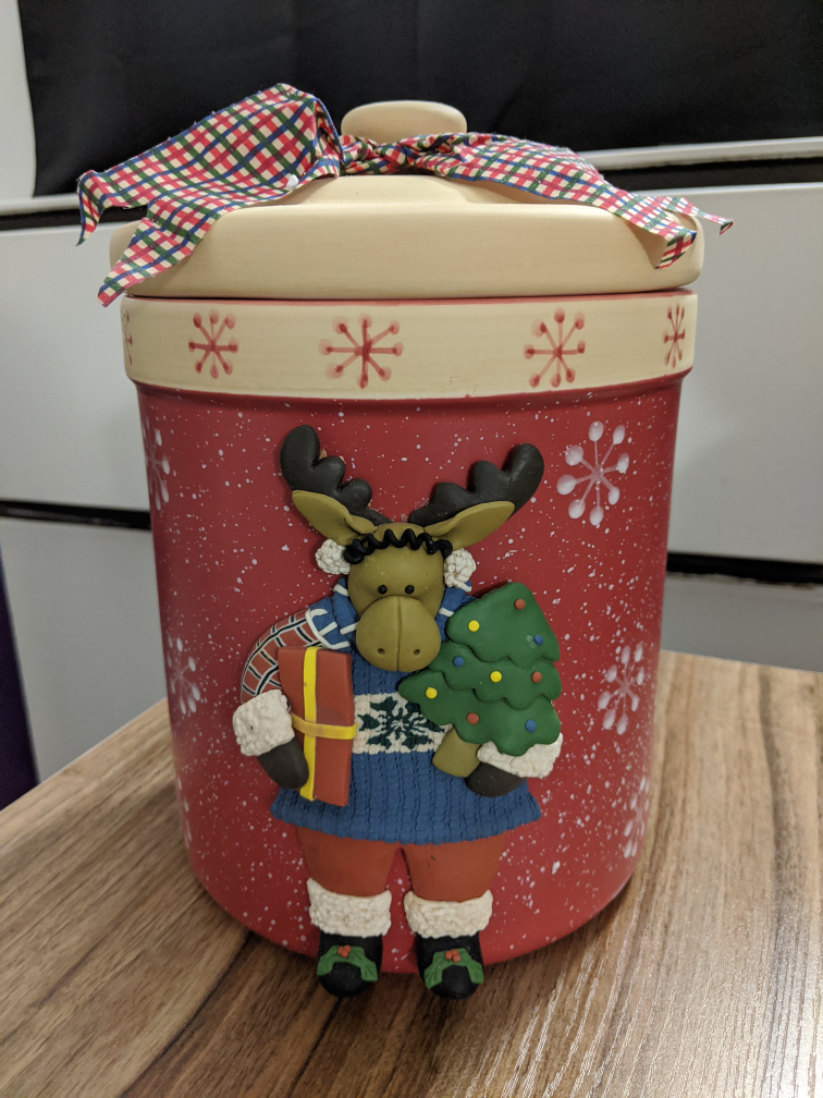 Large christmas ceramic cookie jar