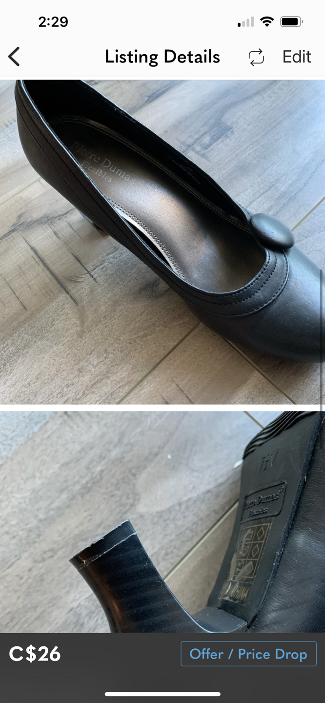 Pierre Dumas Flexible Black heels-1.25 inches- size 7.5 image indicator(2)