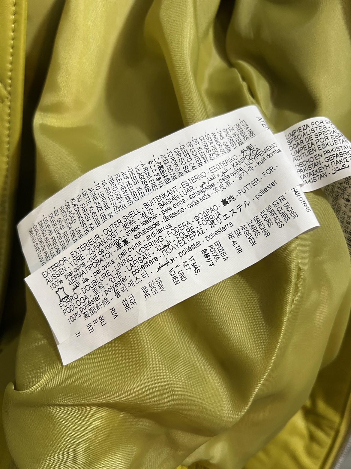 Zara Lime Green Genuine Sheep Leather Jacket image indicator(7)