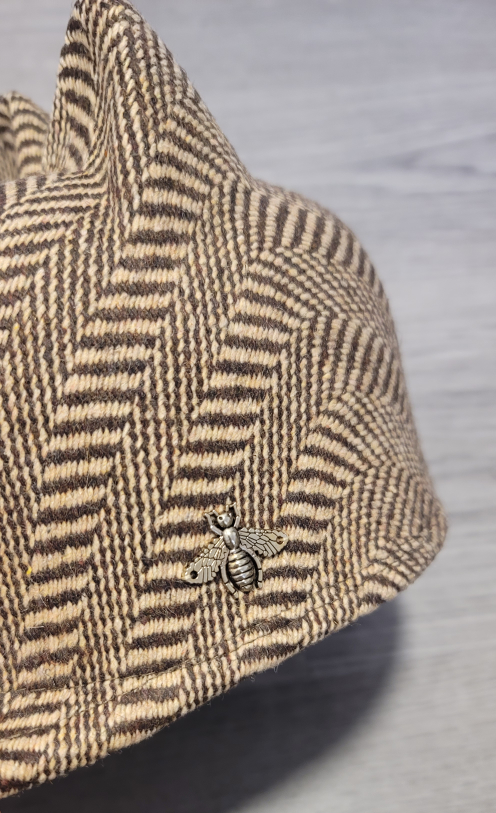 BROWN HERRINGBONE STYLISH CAT EARS FALL / WINTER HAT - photo 2
