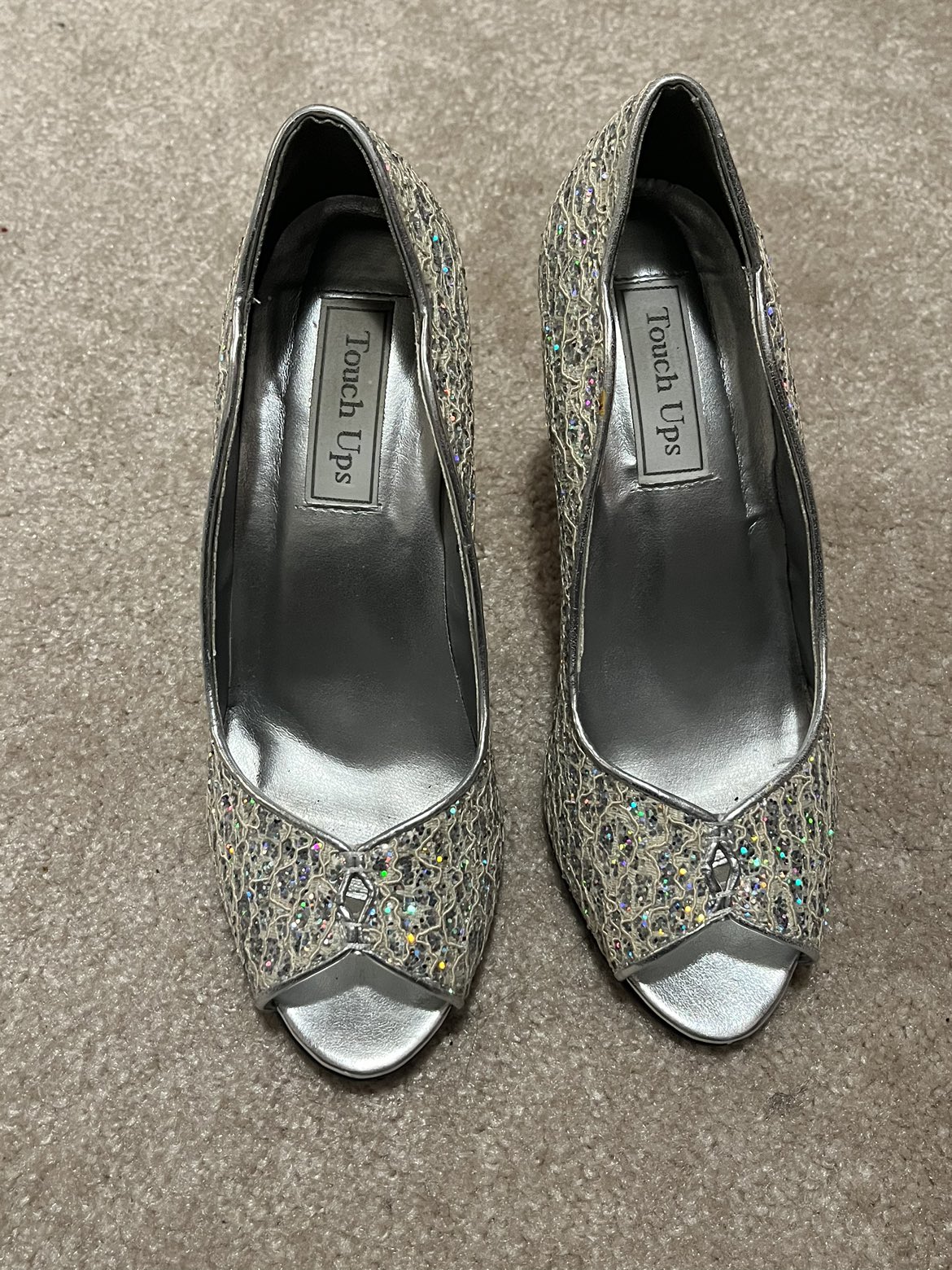 Touch ups glitter & lace type heel sz 8 - photo 2