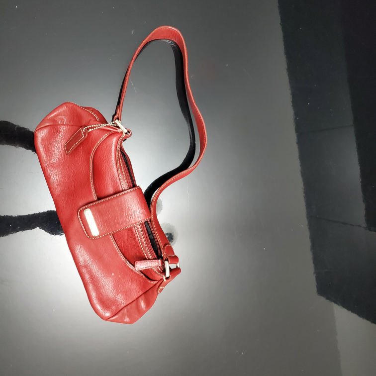 💰Red leather women's bag