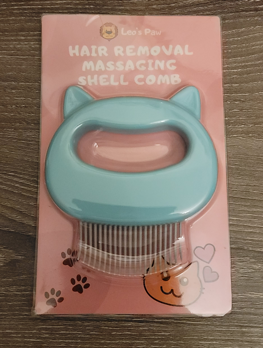 Leo's Paw Hair Removal Massaging Shell Comb (Cat Brush)