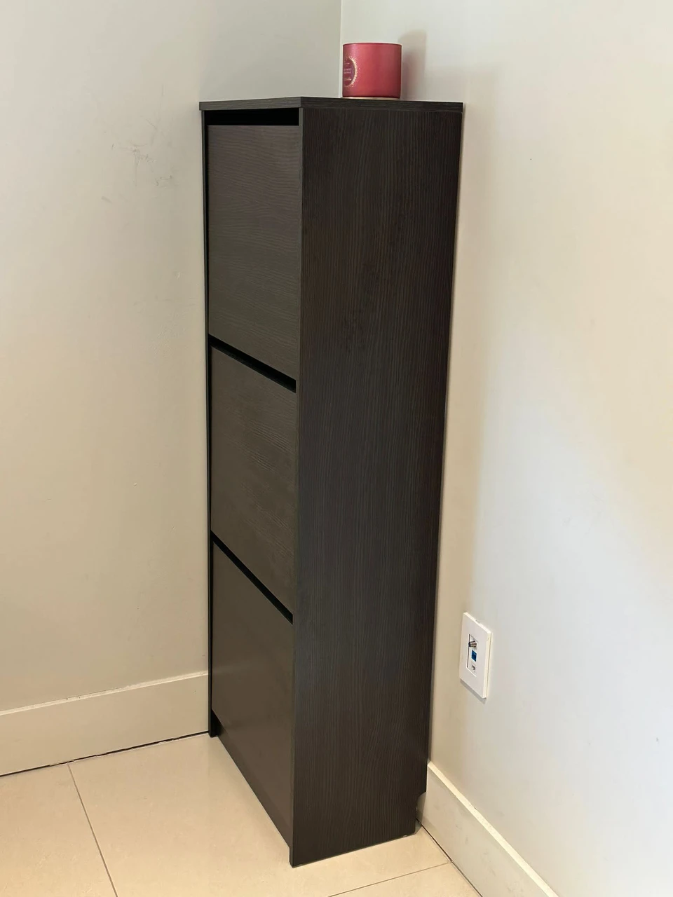 IKEA BISSA Shoe cabinet with 3 compartment, black-brown - photo 2