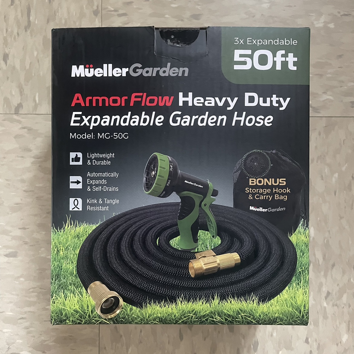 Mueller 3/4" Dia X 50 Ft Flexible Garden Hose w/ Nozzle thumbnail