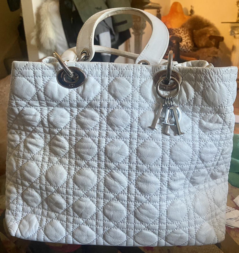 DIOR White leather tote bag thumbnail