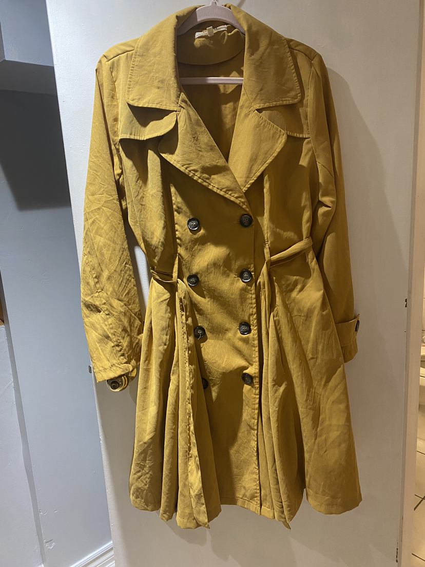 Mustard Yellow light Trench Coat - size XL