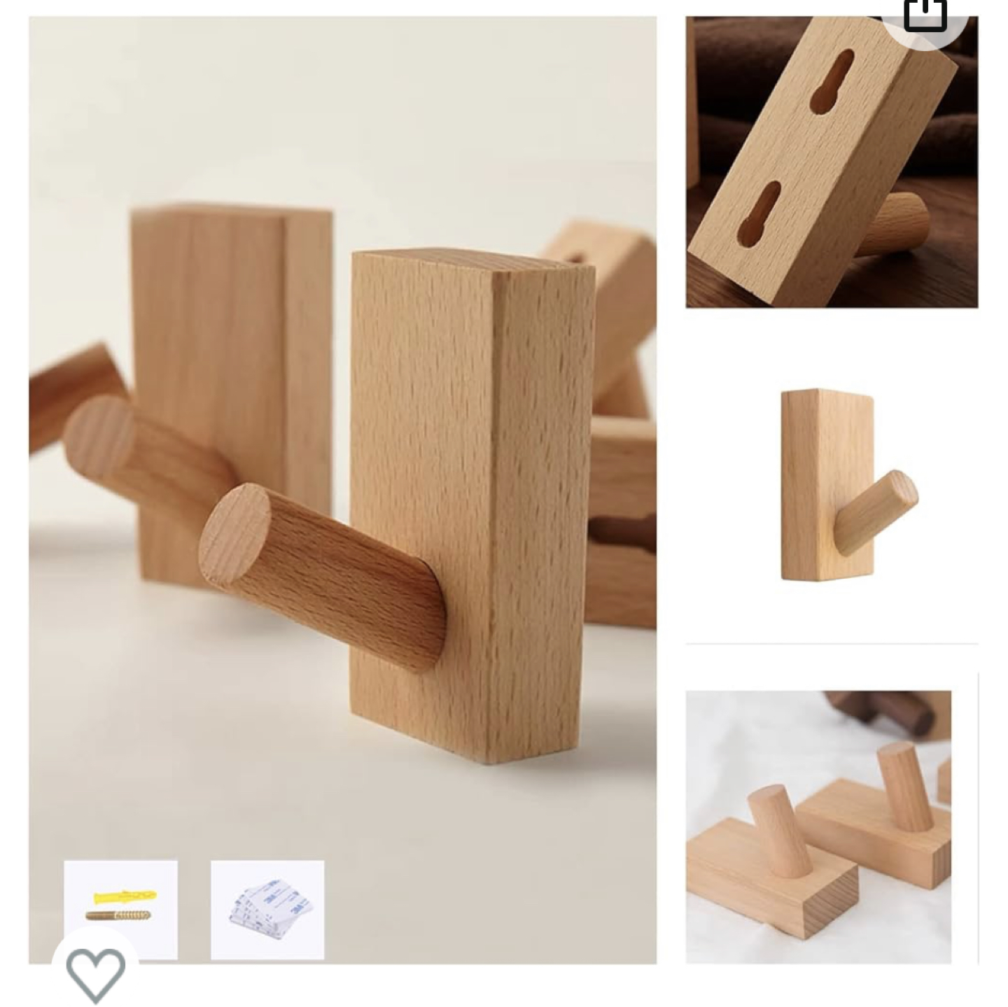 Wood Wall Hooks image indicator(2)