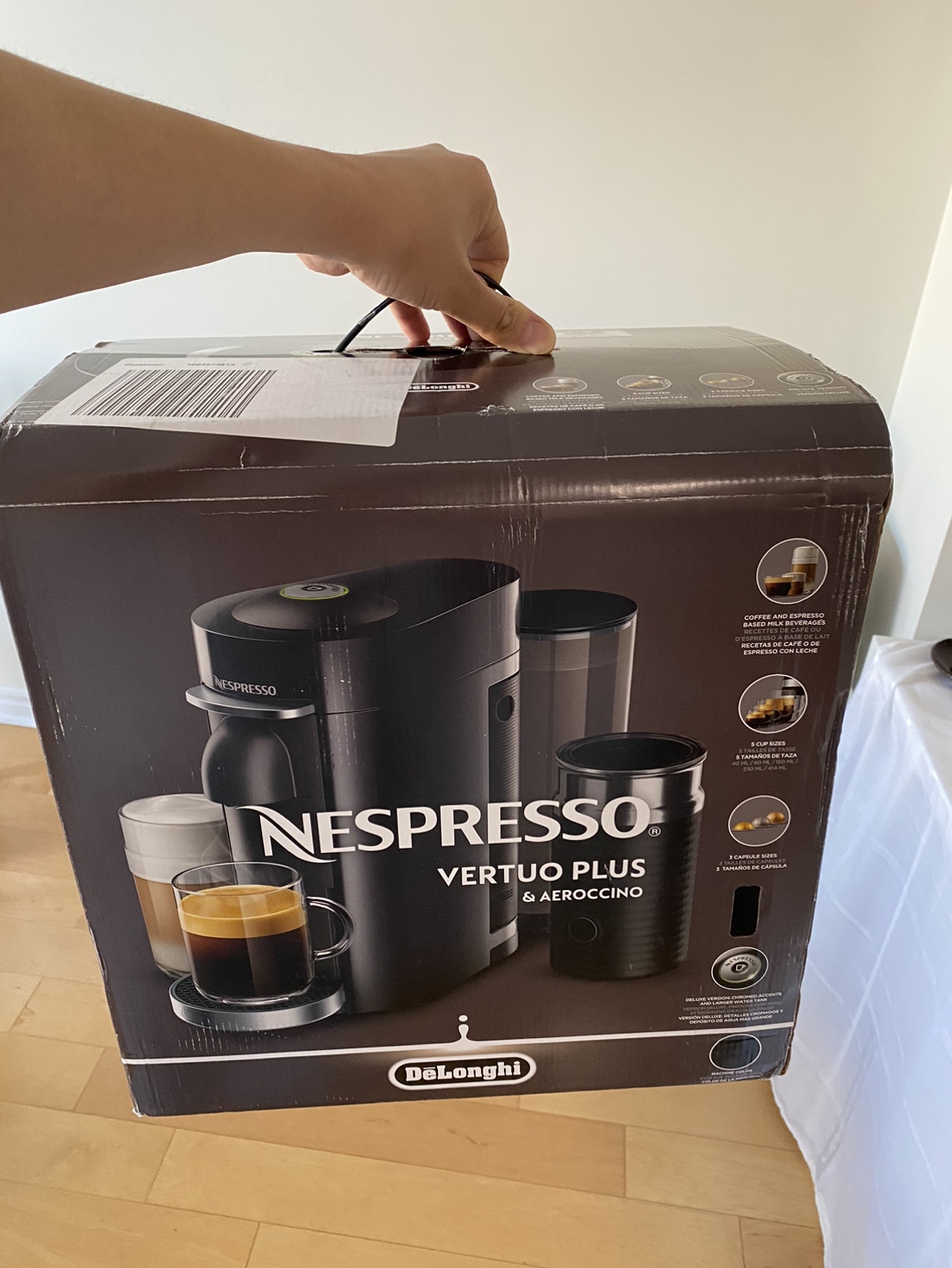 Nespresso Vertuo Plus & Aeroccino with pod drawer, lots of pods