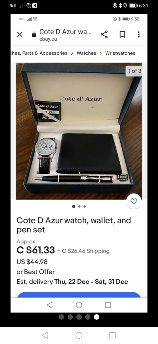 #freecycle Cote D'Azur Watch, Wallet & Pen Set image indicator(5)