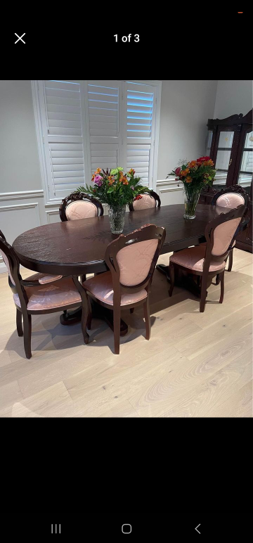 dining table and chairs.