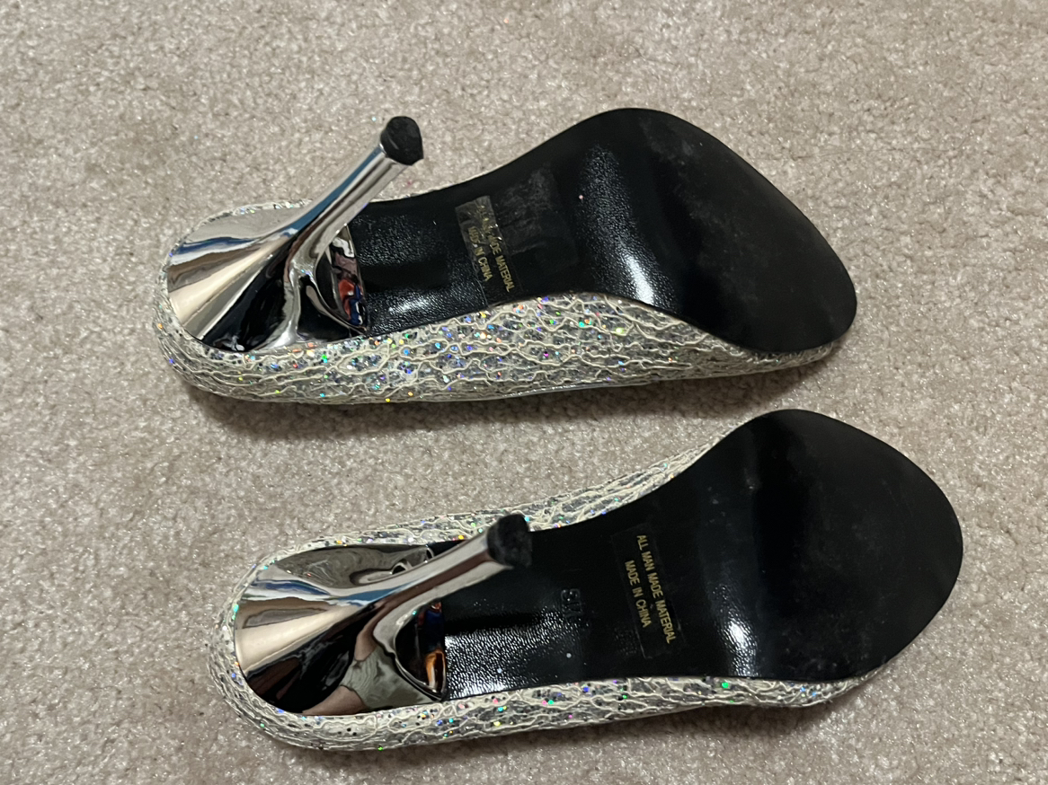Touch ups glitter & lace type heel sz 8 - photo 5