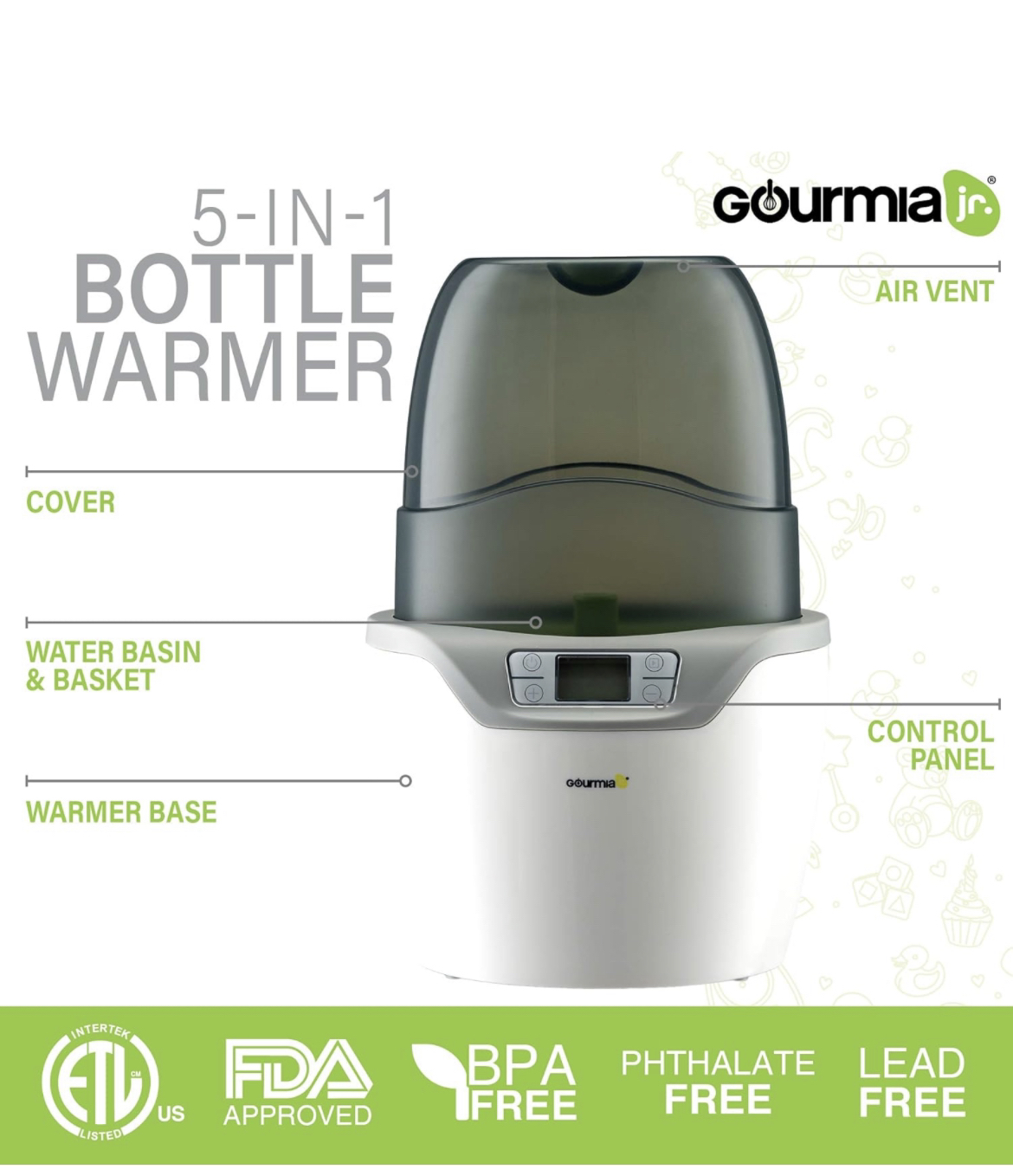 Gourmia Jr. Double Baby Bottle Sterilizer and Warmer image indicator(2)