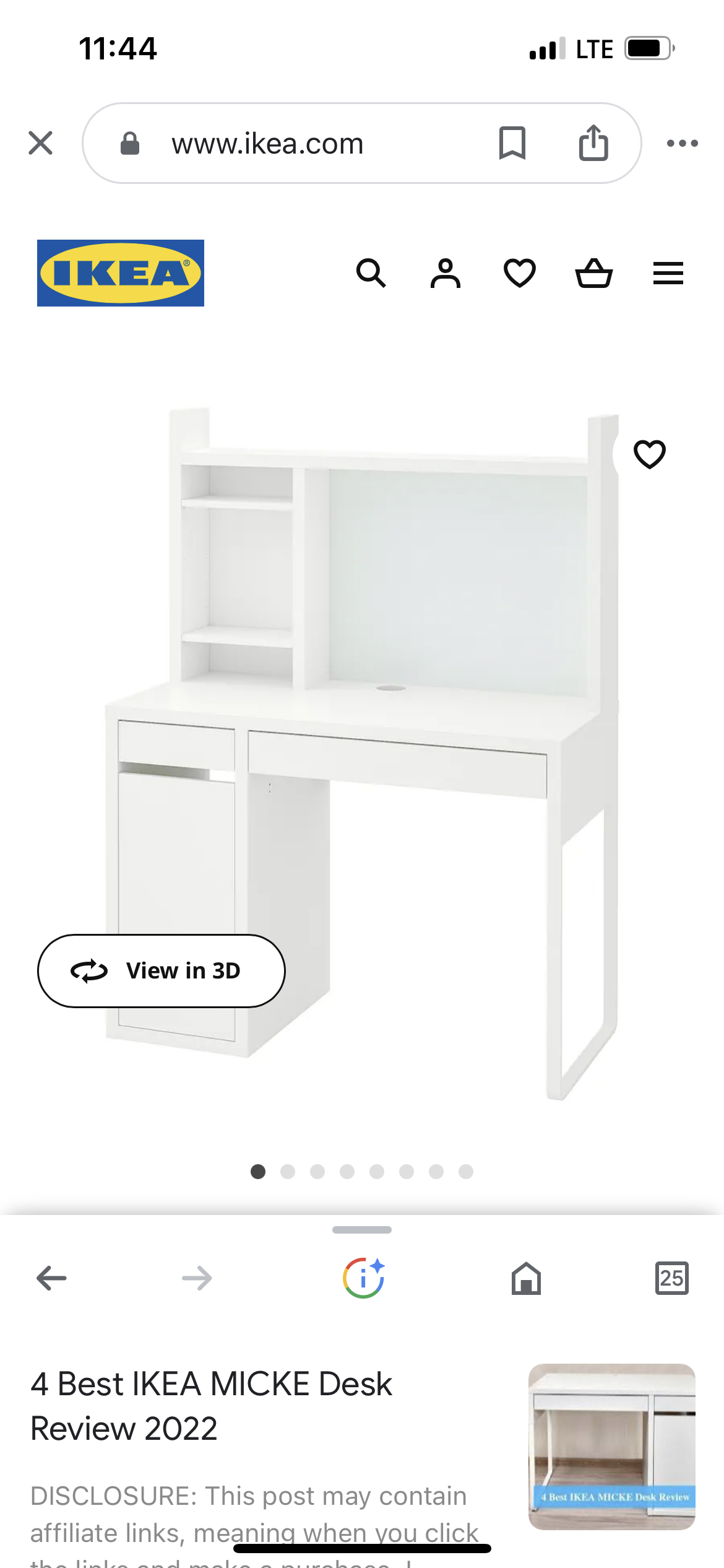 Micke desk w shelf  attachment