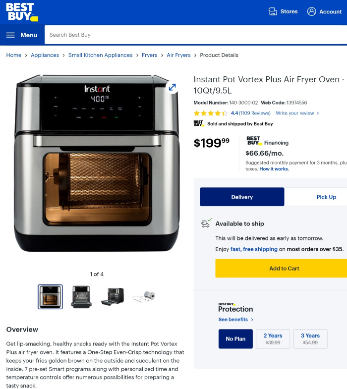 *reduced* Instant Pot Vortex Plus Air Fryer - photo 3