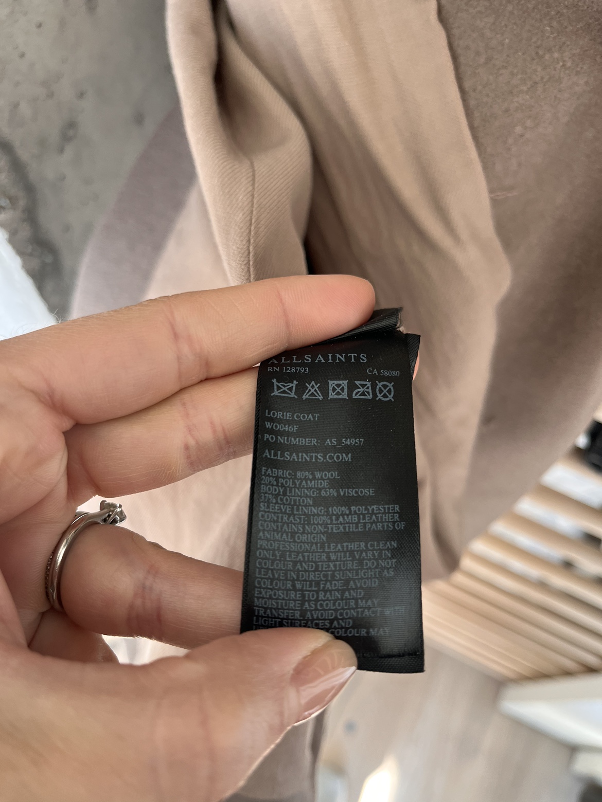 All Saints classic beige pea coat image indicator(4)