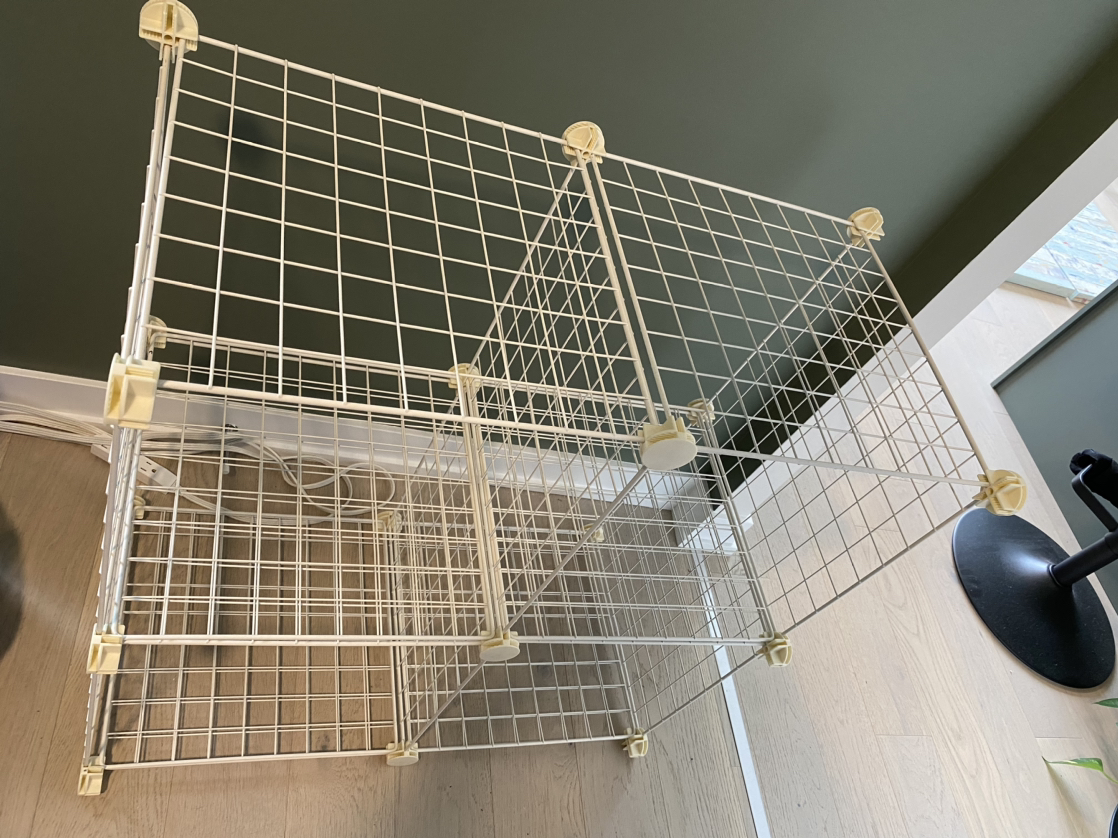 Four Cube Interlocking Grid White Wire Storage Shelves - photo 3
