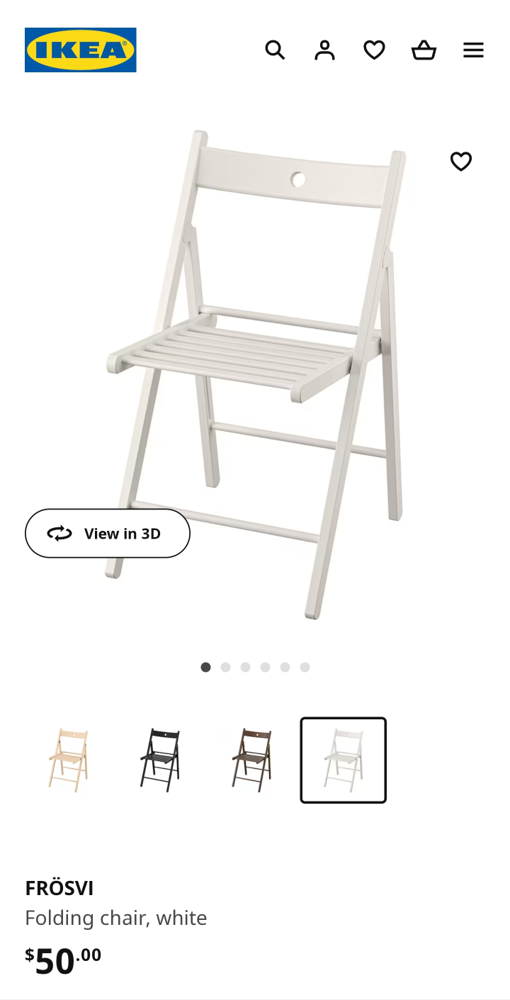 2 x IKEA Wood folding chairs (white) *reduced* - photo 2