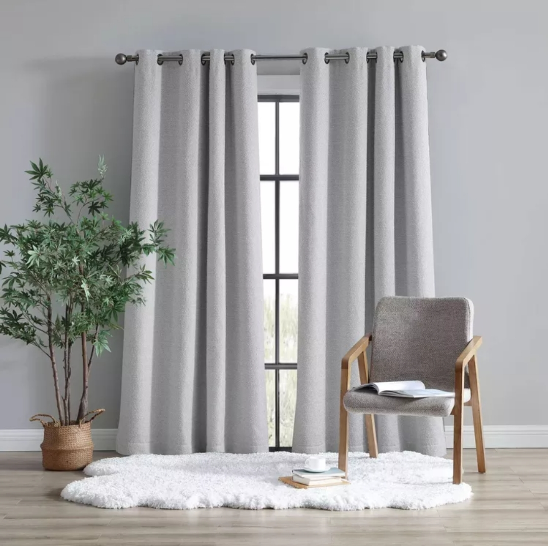 UGG Tessa Grommet Blackout Curtains (2 panels, Gray, WxH=50x63")