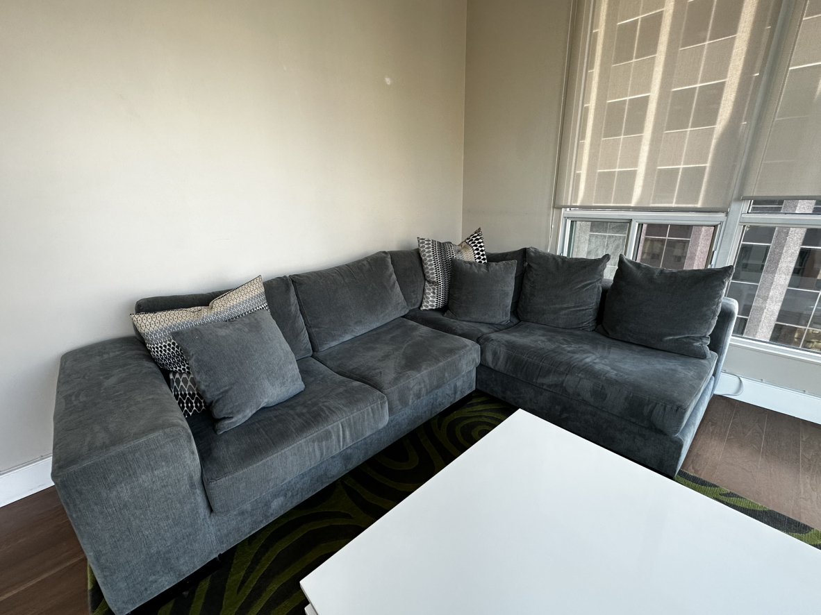 Custom dark grey sectional