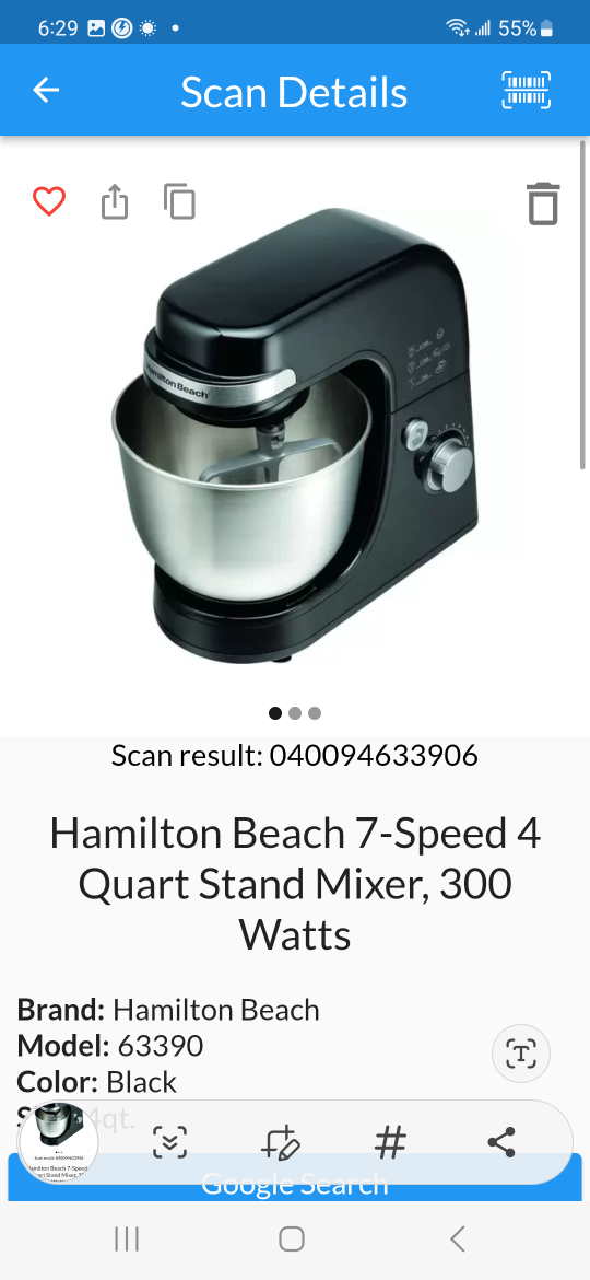 HAMILTON BEACH KITCHEN AID STAND MIXER