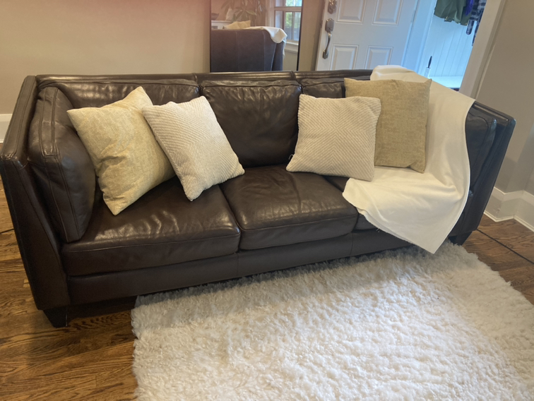 Urban Barn Leather Couch - photo 3