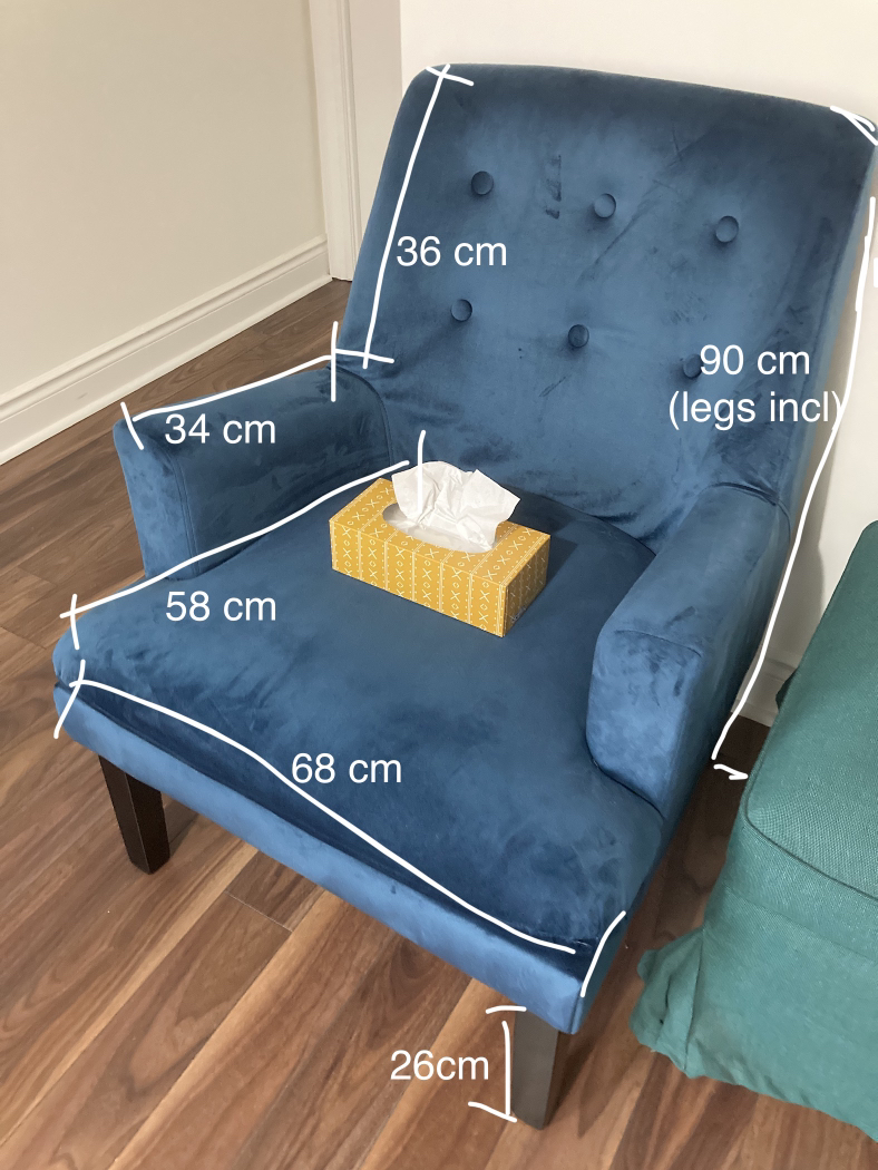 Velvet Armchair (Blue) image indicator(2)
