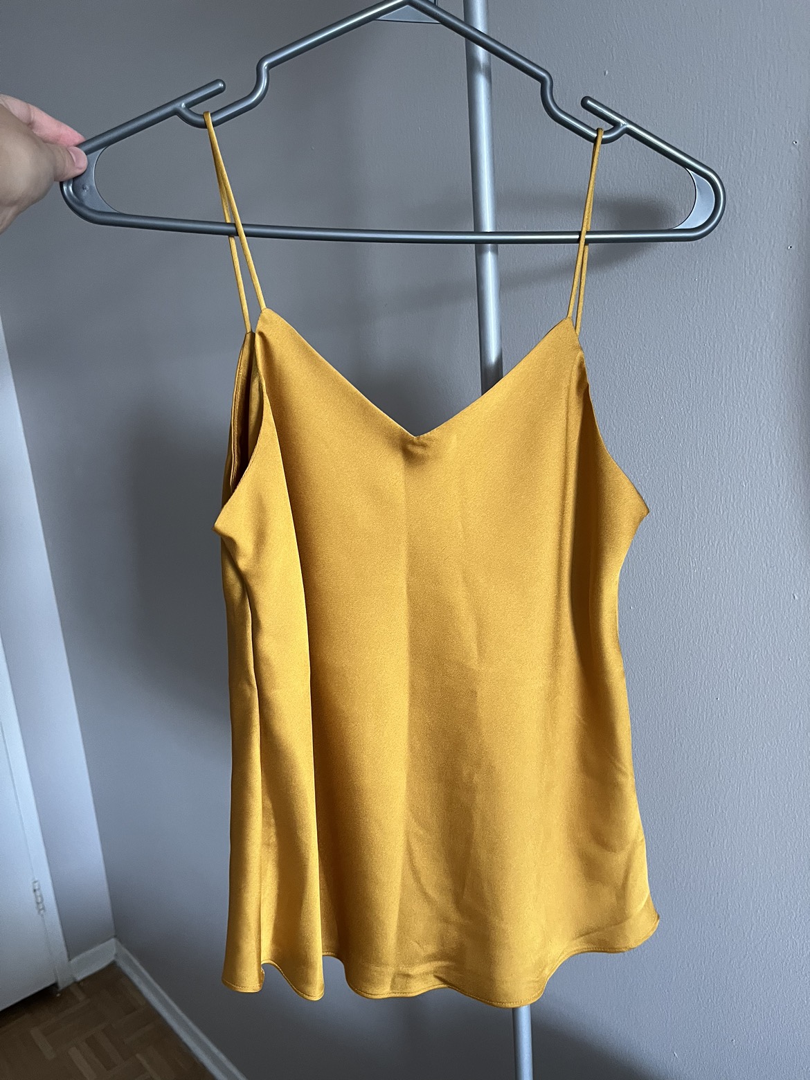 Satin-like top (dusty pink & yellow) - photo 2