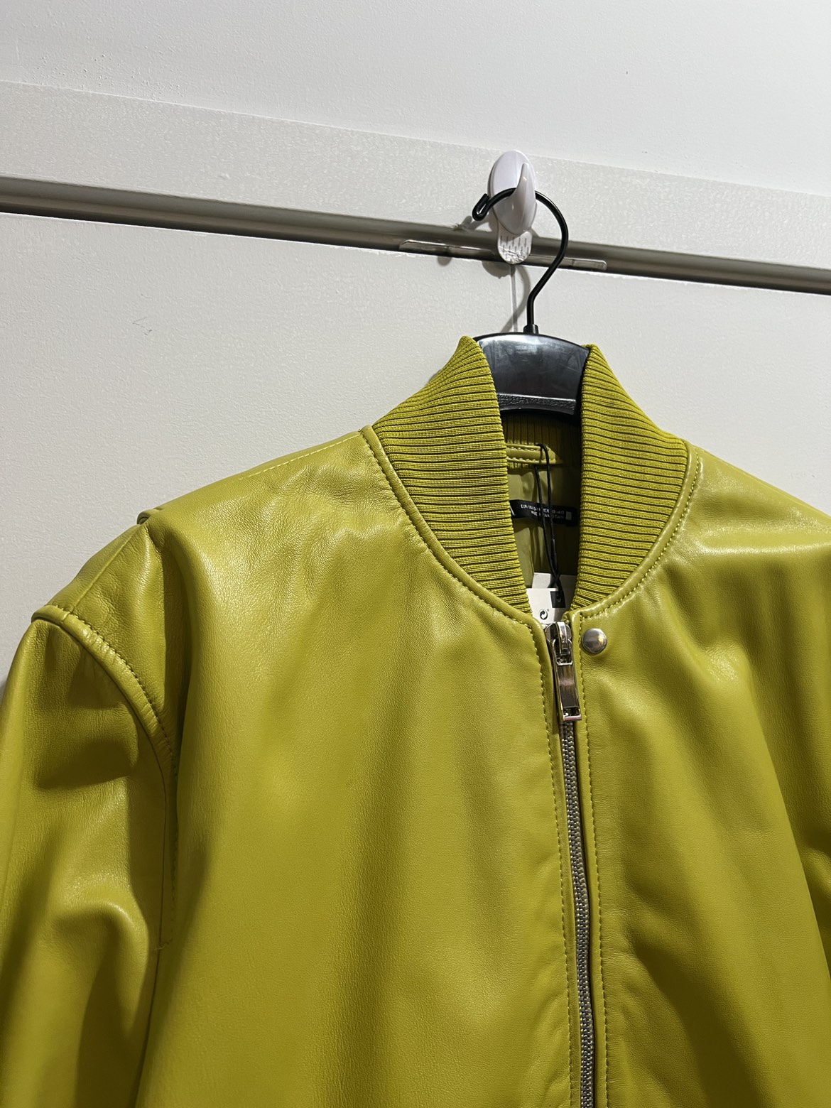 Zara Lime Green Genuine Sheep Leather Jacket image indicator(5)