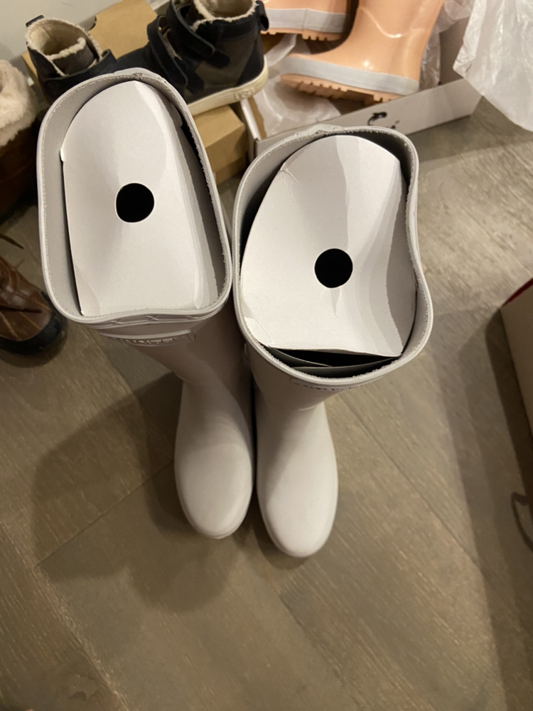 Gray/white Tall Hunter rainboots size 5 - photo 4