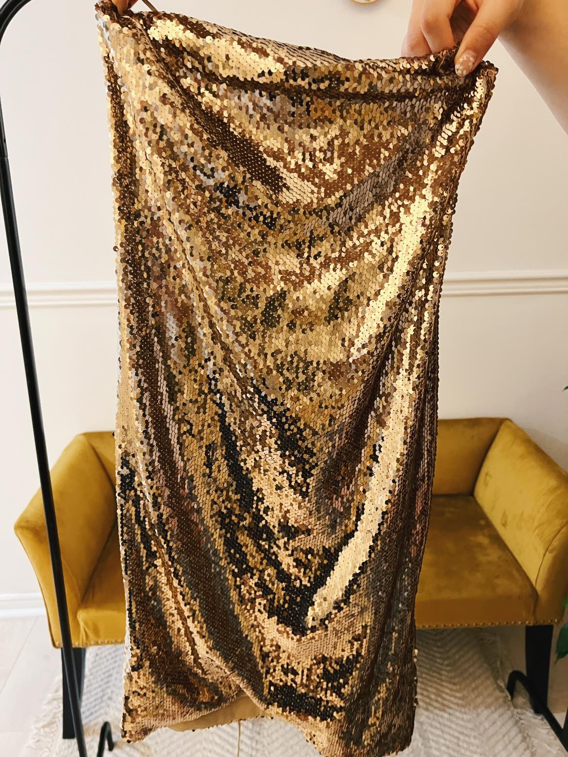 Gold sequin sexy dress image indicator(4)