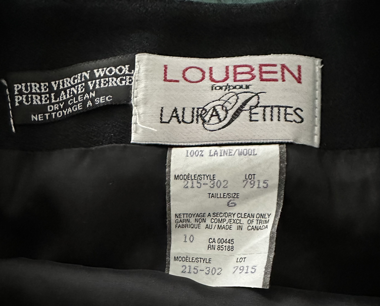 Laura Louben Black Wool Wrap Skirt image indicator(3)