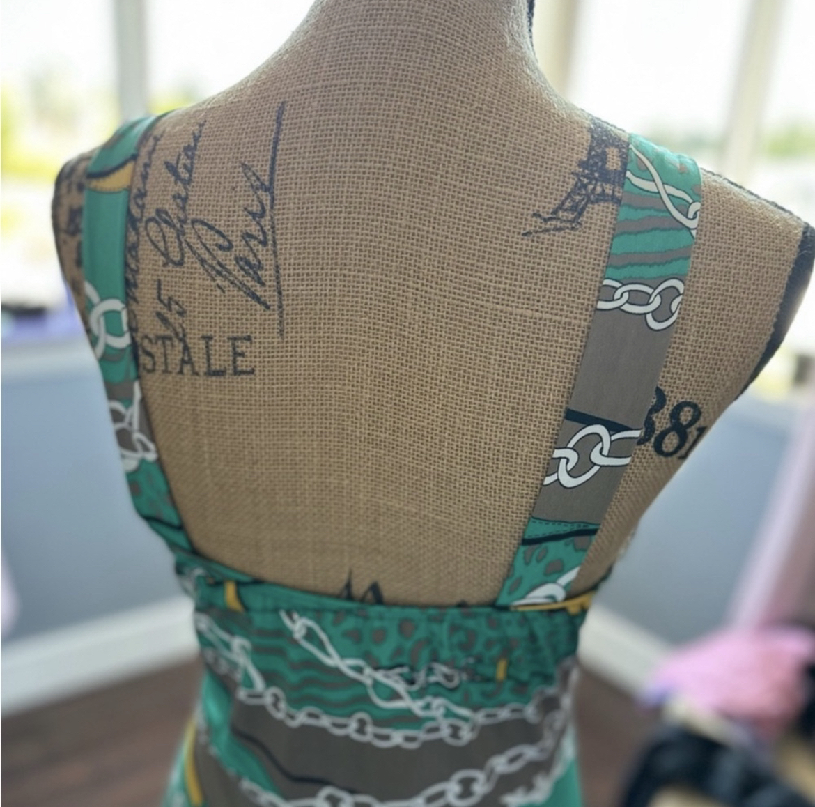 Purple Rain - green maxi dress sz L image indicator(3)