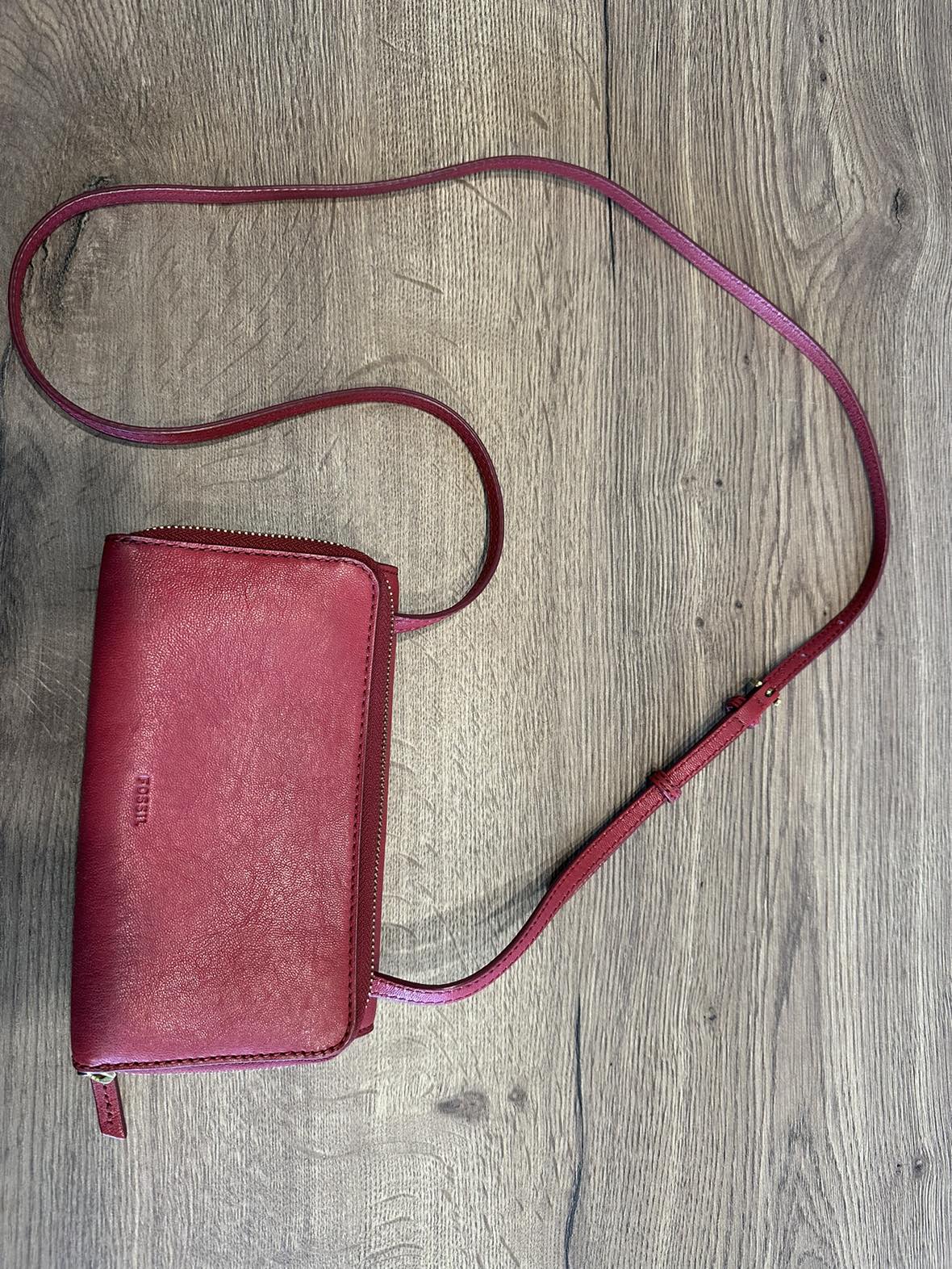 Fossil Crossbody Red Leather Bag - photo 2