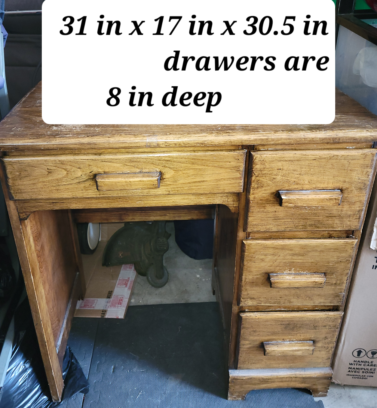 Antique wood desk thumbnail