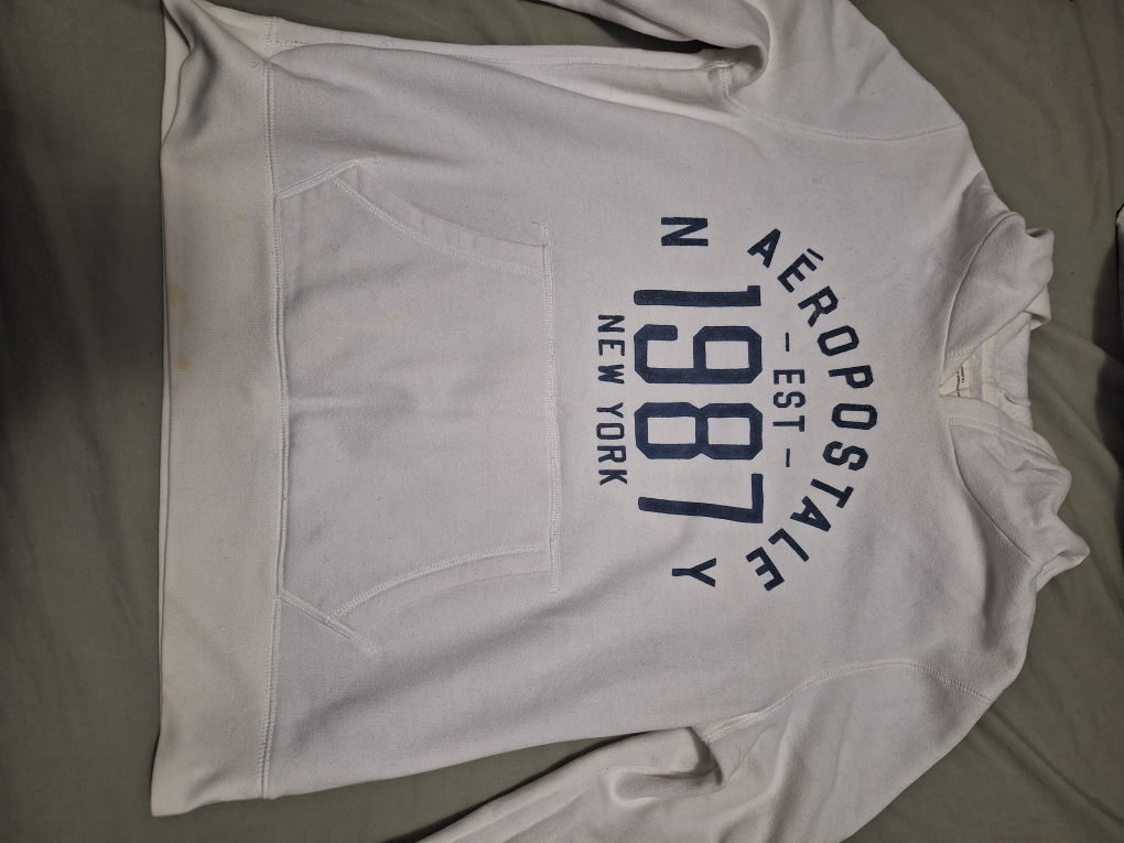 aeropostale white hooded sweater thumbnail