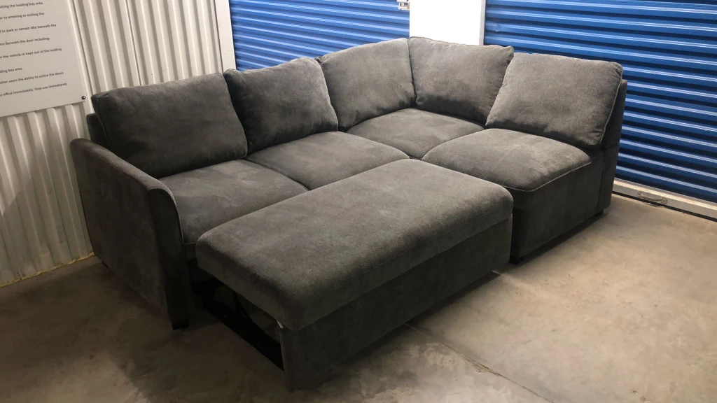 FREE DELIVERY 🚚💨 STONE GREY 4 SEATER SECTIONAL SOFABED/COUCH thumbnail