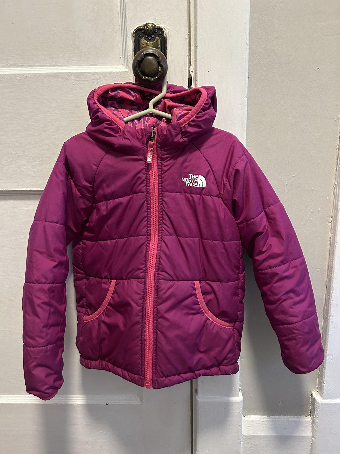 Girls 5T North Face reversible winter coat thumbnail