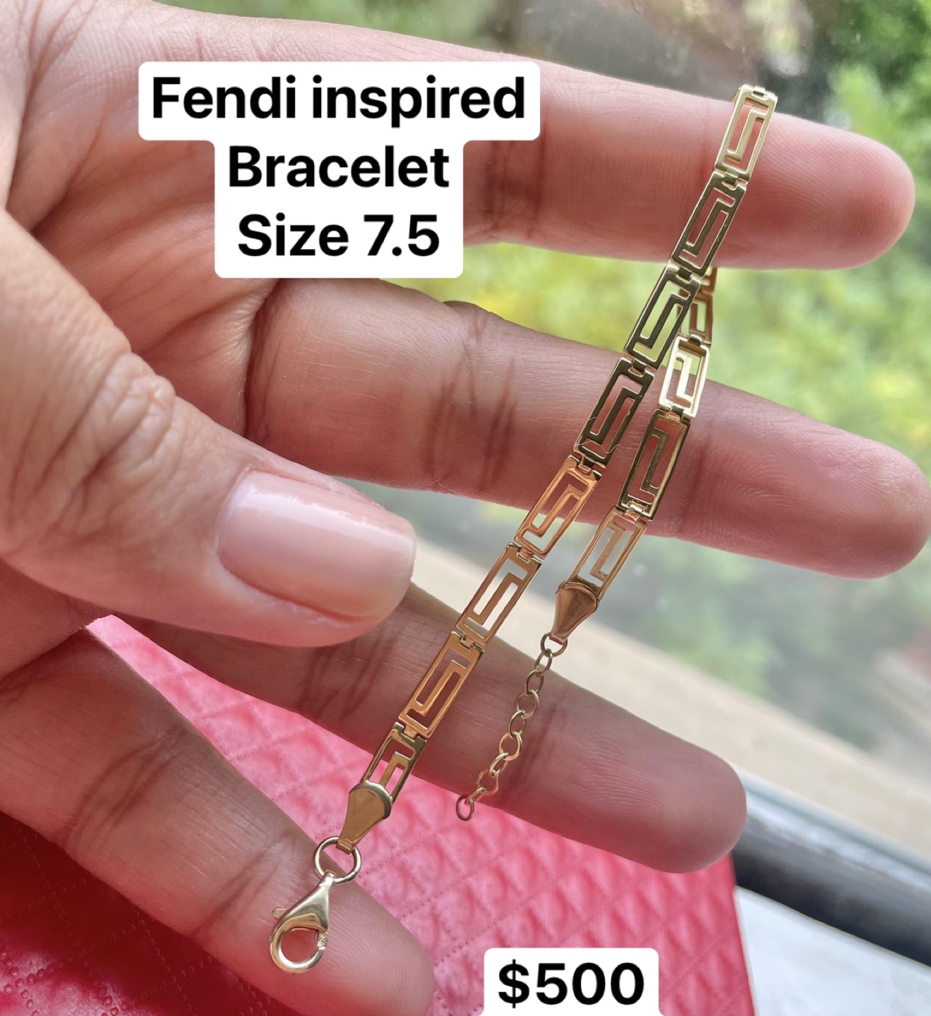 Fendi inspired 18K Solid Gold bracelet thumbnail