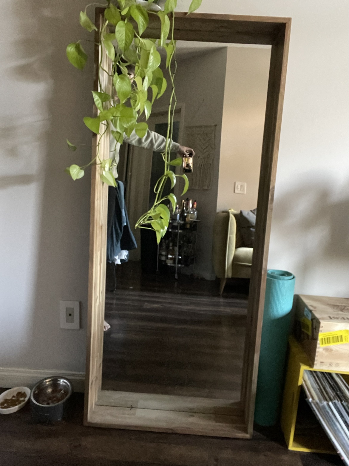 Full length mirror, wooden