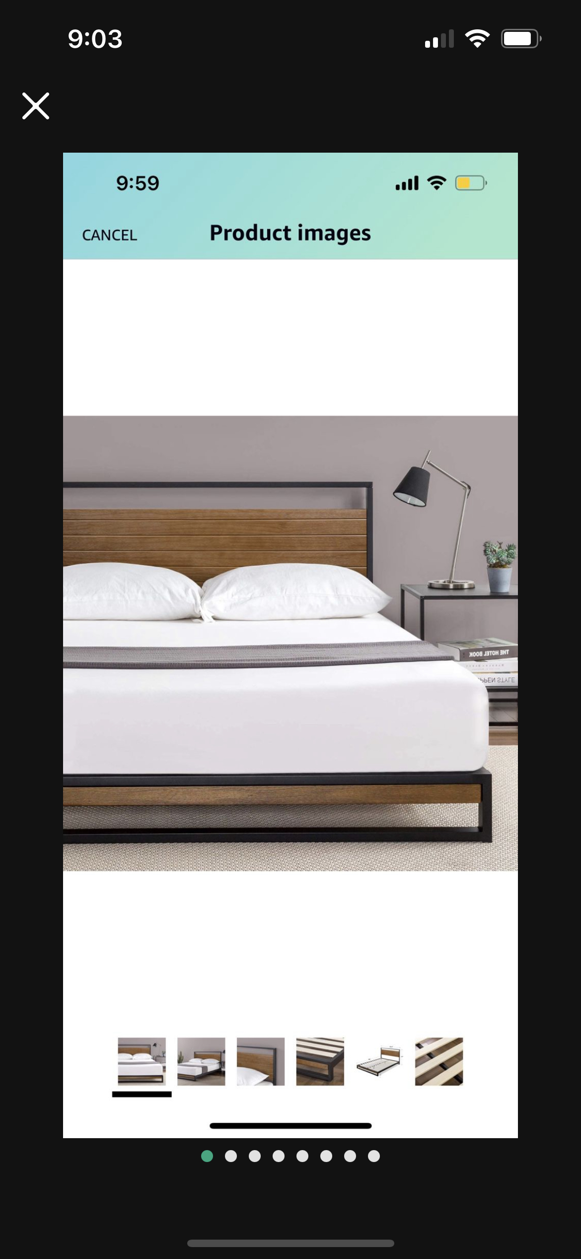 Zinus Queen Bed Frame + Mattress
