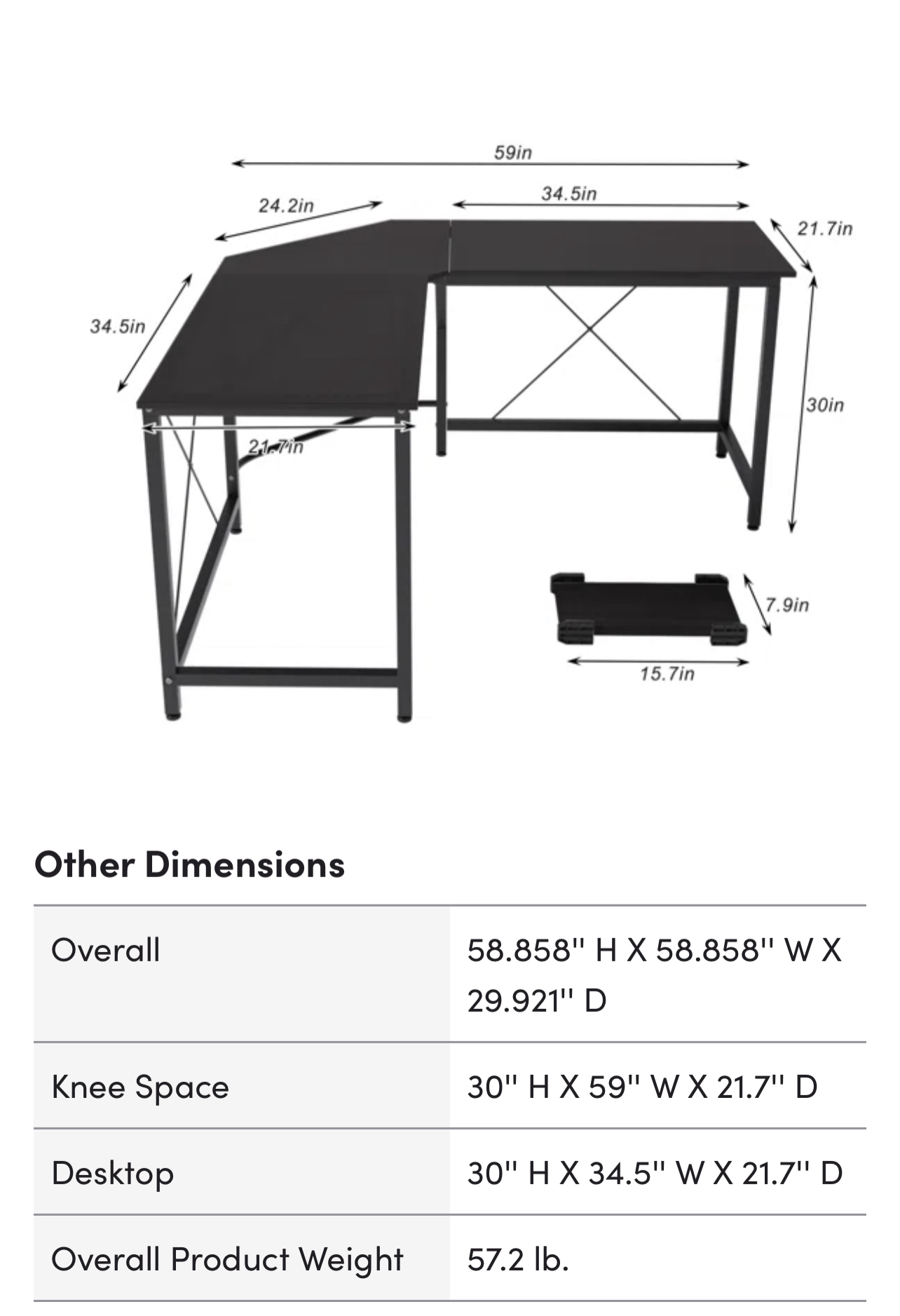 Horack L-Shaped desk (Walnut/Black) - photo 5