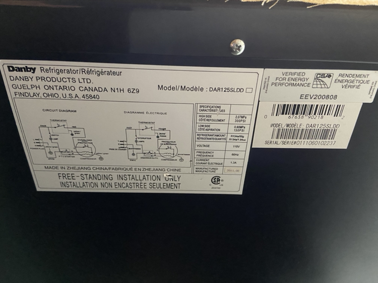 Danby designer Refrigerator image indicator(5)