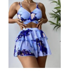 Marble print bikini swimsuit