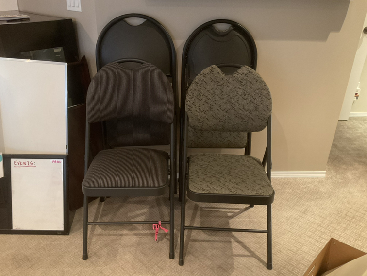 Office chairs foldable with padded seat and back