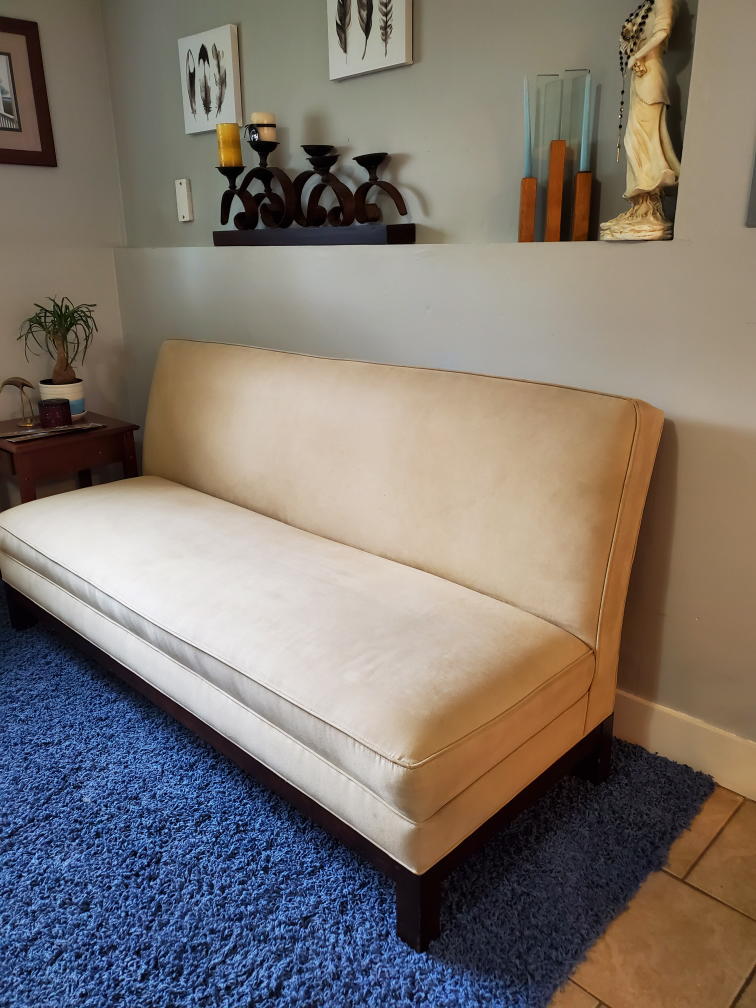 Light Brown Couch with Pillows - photo 3